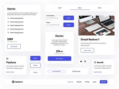 🎉 FREE Webflow UI Kit | Generic SaaS Starter blue components dashboard freebie html template login membership memberships memberstack minimal saas signup software template ui ui kit uikit webflow webflow cloneable webflow template