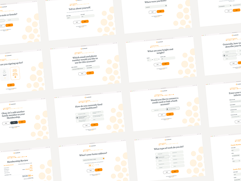 CrowdHealth Sign Up bright healthcare orange signup ui ui design ux ux design