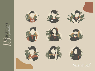 Avatar illustration design avatar awesome boho branding canva design elegant fashion illustration instagram logo minimalist modern profile social media template ui vintage