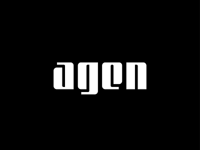 Agen Logotype Black & White a brand branding font identity lettermark logo logotype minimalist type typeface typography unused wordmark