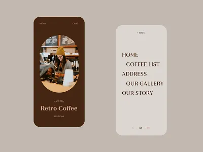 Coffee Shop Mobile boutique burger menu cafe clean coffee coffee boutique coffee shop design minimalistic mobile burger menu mobile coffee shop mobile website online boutique online shop retro retro coffee shop ui website