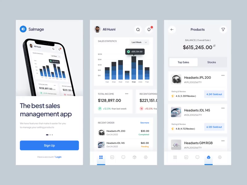 Sales Management Mobile App by Travis Hudson on Dribbble