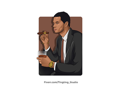 African American Cartoon Portrait avatar caricature cartoon cartoon portrait fiverr portrait profil picture vector vector portrait