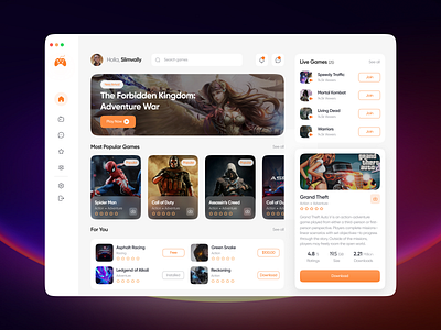 Game Dashboard dashboard ui design game app game dashboard game store game ui gaming website minimalistic uidesign website dashboard