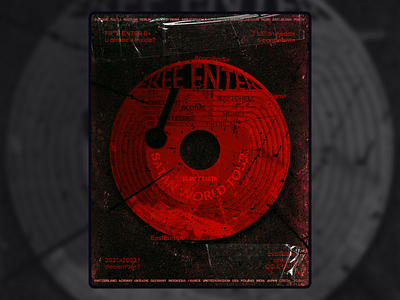 Digital Poster Design - Satan World Tour 2022 abstract cd cyberpunk digital poster distressed figma frame graphic design grundge illustration plakat poster poster design print red satan tour vintage wallart