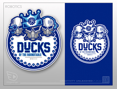 DUCKS OF THE ROUNDTABLE chipdavid dogwings drawing ducks illustration logo robotics vector