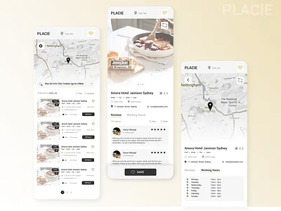 PLACIE app art design illustration minimalism mobile new ui ux