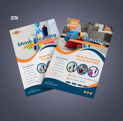 Flyer design for shine cleaning brand identity branding design graphic design vector illustration