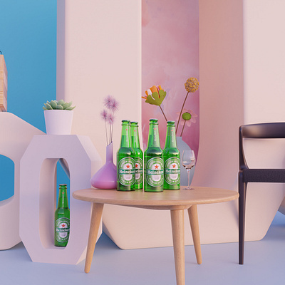 HEINEKEN - Branding 3d 3d art 3d branding branding collaboration graphic design