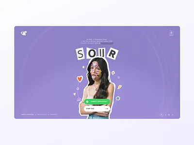 Olivia Rodrigo - Sour (Album UI) album ui design animation clean clean animation design interaction landing page music animation music design music ui music ui animation olivia rodrigo smooth design sour sour design ui ui animation ui interaction animation web web design