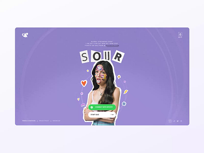 Olivia Rodrigo - Sour (Album UI) album ui design animation clean clean animation design interaction landing page music animation music design music ui music ui animation olivia rodrigo smooth design sour sour design ui ui animation ui interaction animation web web design