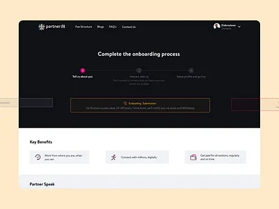 Partner Onboarding | Status clean design ui ux website