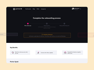 Partner Onboarding | Status clean design ui ux website