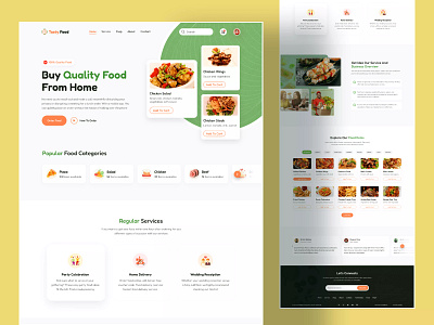 Online Food Order - Website design food delivery food website landing page landing page design product design restaurant ui uidesign uxdesign webdesign