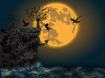 swing over the water graphic design illustration logo vector