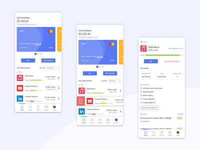 Subscription Management App app app concept app design app idea components design management manager subscriptions uiux user interface white space