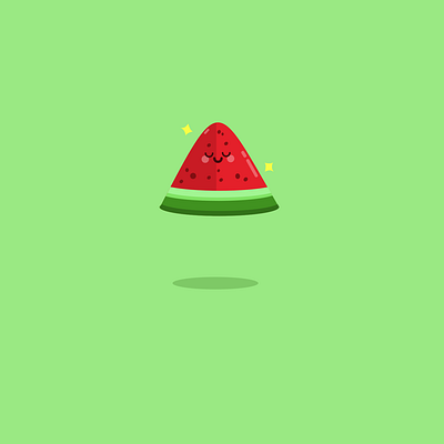 Kawaii watermelon Illustration app branding design graphic design icon illustration logo vector