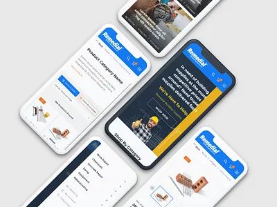 Remedial Building Supplies - Mobile Design brick building concrete construction ecommerce mobile online store sale store supplies tools ui web design workers