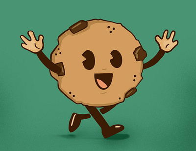 The cool happy cookie ✧˖° 50s cartoon cookie illustration procreate retro vintage