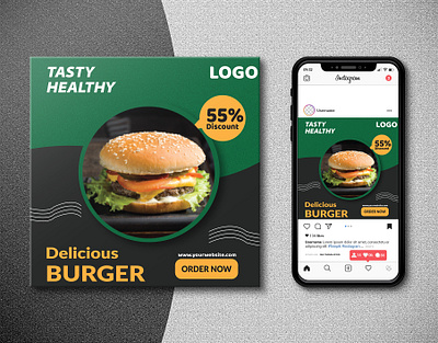 Burger Social Media Ads Design 3d animation best design branding creative design design flyer flyer design flyer template graphic design illustration logo ui