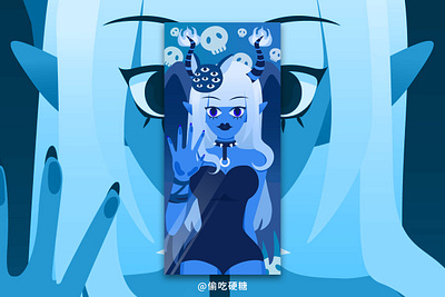 Blue Devil——Cellphone wallpaper illustration