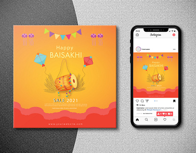 Baisakhi Instagram Post Design best design creative design design flyer flyer design flyer template graphic design illustration logo