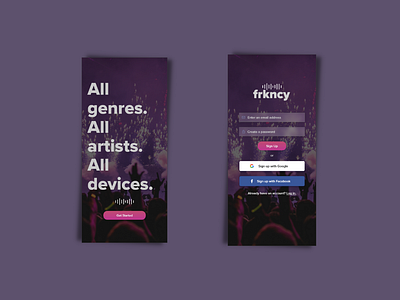 Music App Sign Up Page app branding design icon illustration typo typography ui uidesign ux vector