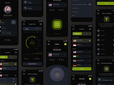 Kivi VPN modern mobile app designs modern vpn design vpn mobile app designs