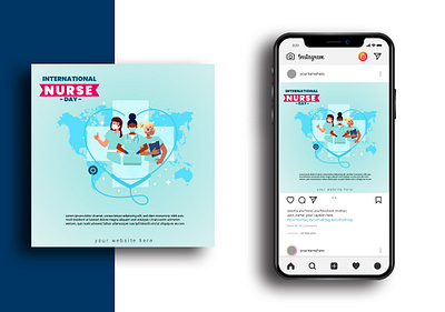Nurse Day Social Media Post best design creative design design flyer flyer design flyer template graphic design illustration logo ui