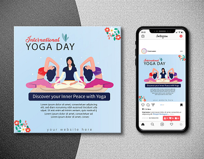 Yoga Day Instagram Post Design best design businesscard creative design design flyer flyer design flyer template graphic design illustration logo luxury design party flyer ui