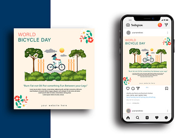 Bicycle Day Social Media Post best design creative design design flyer flyer design flyer template graphic design illustration logo ui