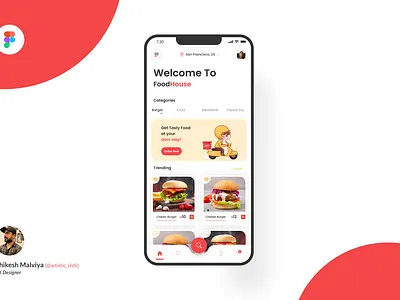 Food Delivery App animation app delivery app design food app graphic design mobile app red color app ui ux vector