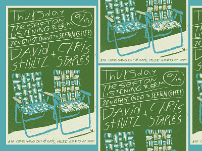 Sefton Listening Room Gig Poster design folding chairs gig poster illustration music poster richmond