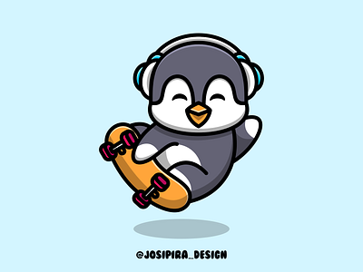 PINGUIN SKATEBOARD america app apparel branding california canada cartoon design dubai florida graphic design illustration logo logoawesome logoidentity logoroom logos pinguin texas usa