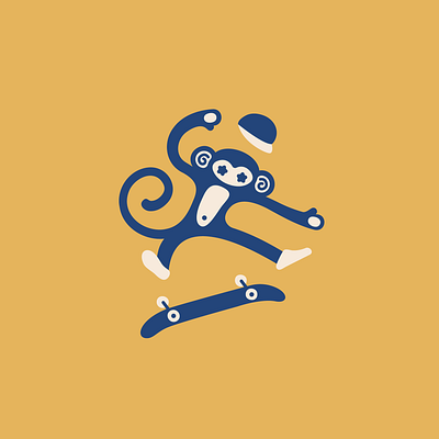 MONKEY SKATE 2d branding design illustration illustrator vector