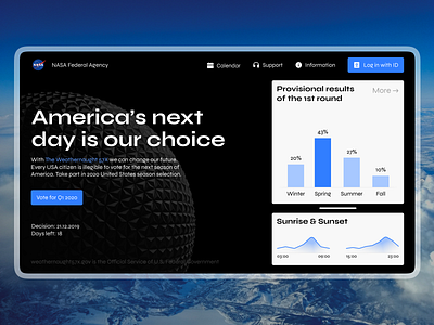 Season Change Vote Concept black brand identity branding concept design future nasa typography ui ux web website