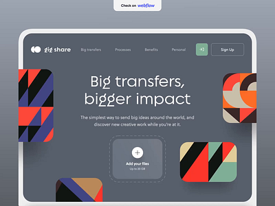 Gig Share Landing on Webflow animation css design development front end halo lab interface nocode product scroll service ui ux web webflow