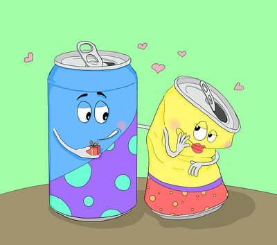 Can Love cans comic cute gift illustration