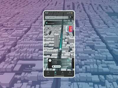 3D Navigation for Delivery Drivers 3d map navigation route ui
