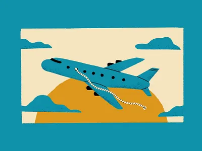 Toilet Paper airplane cloud covid editorial football grit illustration jags magazine nfl procreate sky spot illustration texture toilet paper transportation travel vacation world