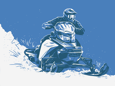 Snowmobiler hand drawn illustration power sports procreate ski doo snowmobile