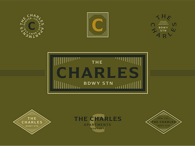 The Charles apartment badge brand identity branding colorado denver design eclectic logo real estate rustic typography vector vintage