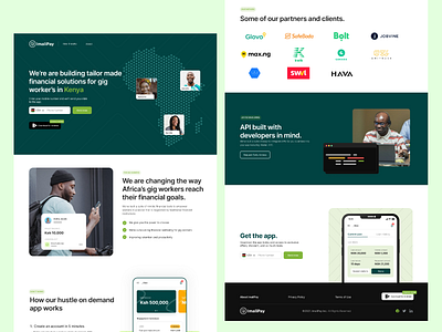 ImaliPay Landing Page branding fintech landing page ride hailing startup ui ux website