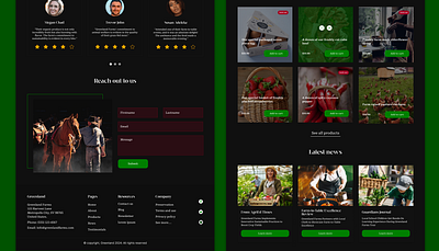 Greenland farm landing page dark mode animation branding graphic design motion graphics ui