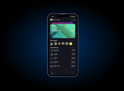 ShadowBank bankingapp darkmode darkui financeapp fintech minimaldesign mobilebanking neobank ui uidesign uxdesign