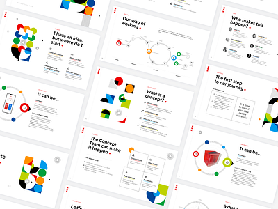 Pitch Deck for Concept Team geometric shapes pitch pitch deck primary colors