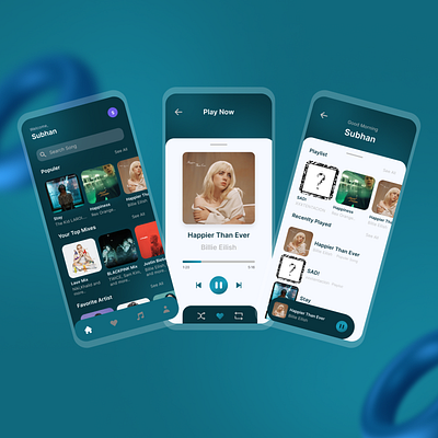 Music - App Mobile app application concept design digital flat graphic design illustration interface menu mobile music player playlist screen smartphone social sound ui ux