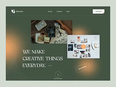 Studio Website Header agency branding clean creative agency design design studio digital digital studio landing page minimal mockup modern service startup typography ui ux web web design website