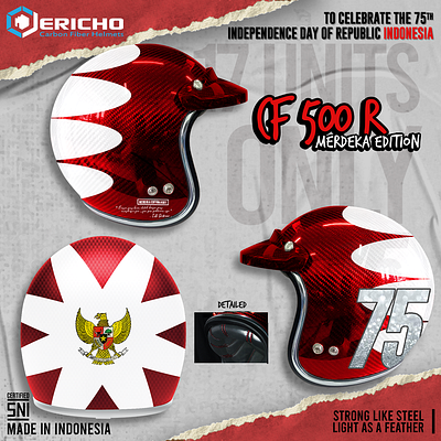 Jericho Helmets CF500 Merdeka Edition branding graphic design limited stocks merchandise
