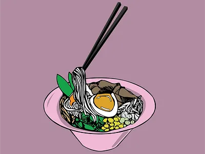 Ramen Yum Yum food illustration ramen illustration